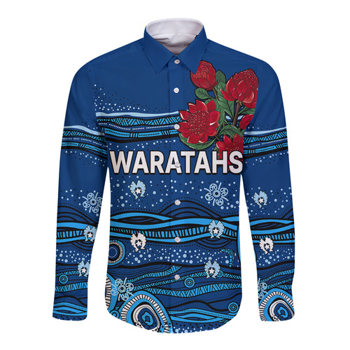 custom-text-and-number-nsw-waratahs-rugby-long-sleeve-button-shirt-aboriginal-indigenous