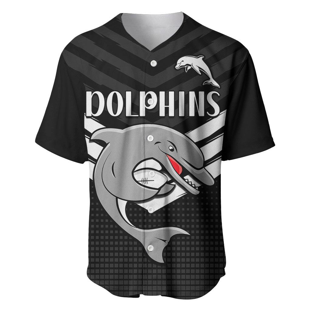 custom-text-and-number-redcliffe-dolphins-rugby-baseball-jersey-simple-black-style