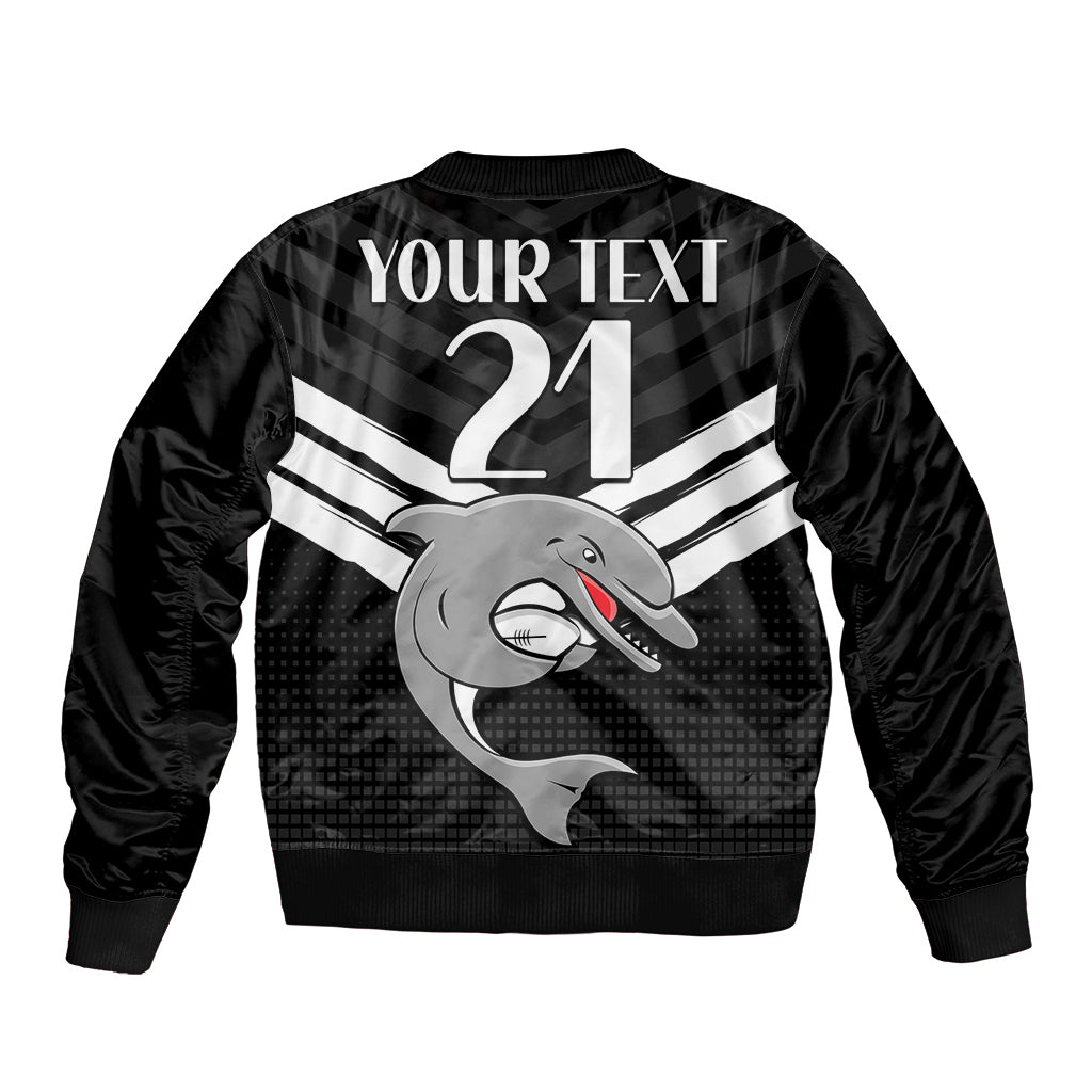 custom-text-and-number-redcliffe-dolphins-rugby-bomber-jacket-simple-black-style
