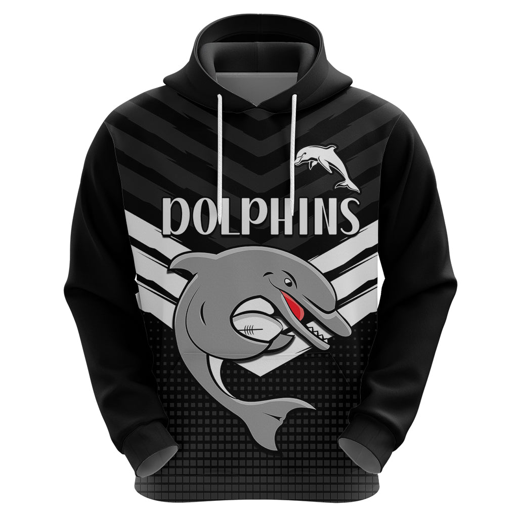 custom-text-and-number-redcliffe-dolphins-rugby-hoodie-simple-black-style
