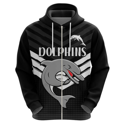 custom-text-and-number-redcliffe-dolphins-rugby-hoodie-simple-black-style