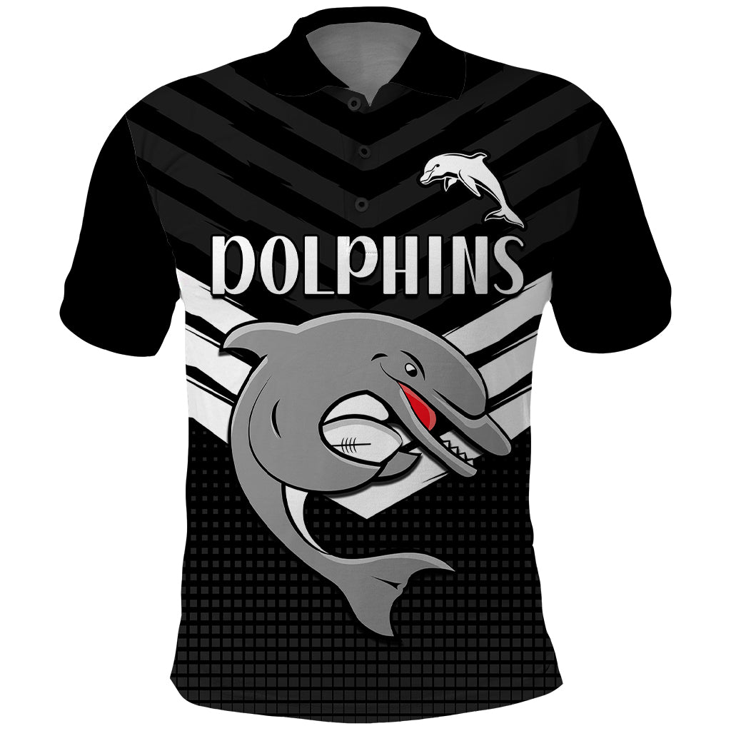 custom-text-and-number-redcliffe-dolphins-rugby-polo-shirt-simple-black-style