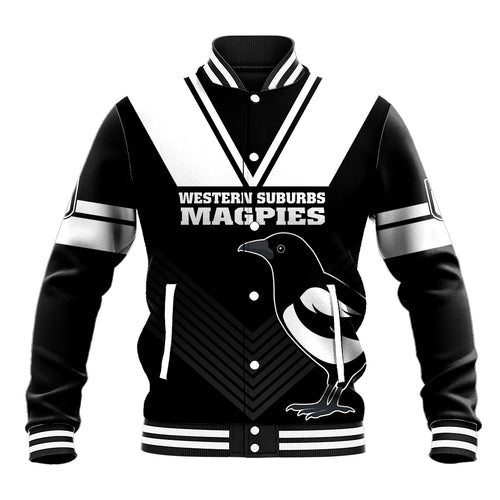 custom-text-and-number-western-suburbs-magpies-rugby-baseball-jacket-simple-style