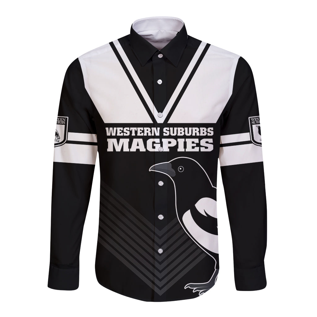 custom-text-and-number-western-suburbs-magpies-rugby-long-sleeve-button-shirt-simple-style