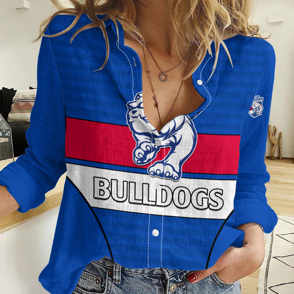 AFL Bulldogs Football Women Casual Shirt Simple Style 2023 LT9
