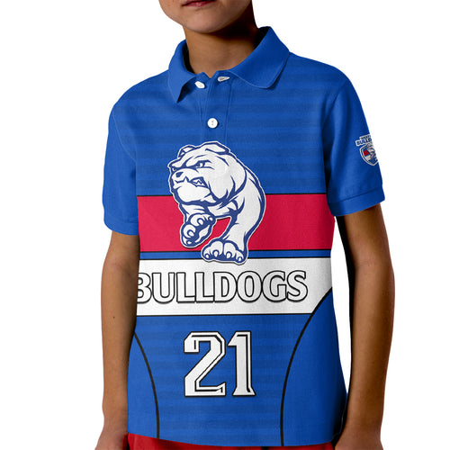 custom-text-and-number-afl-bulldogs-football-kid-polo-shirt-simple-style-2023