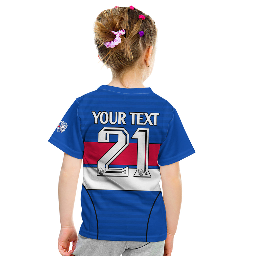 custom-text-and-number-afl-bulldogs-football-kid-t-shirt-simple-style-2023