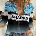 Cronulla-Sutherland Sharks Rugby Women Casual Shirt Simple Style LT9