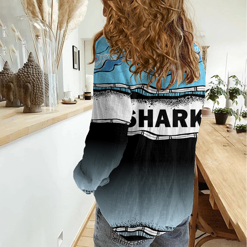 Cronulla-Sutherland Sharks Rugby Women Casual Shirt Simple Style LT9