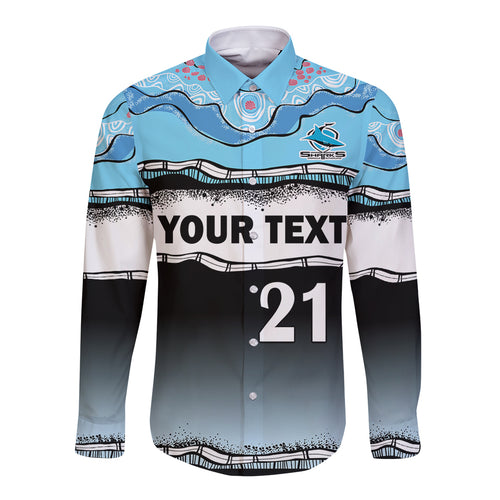 custom-text-and-number-cronulla-sutherland-sharks-rugby-long-sleeve-button-shirt-simple-style
