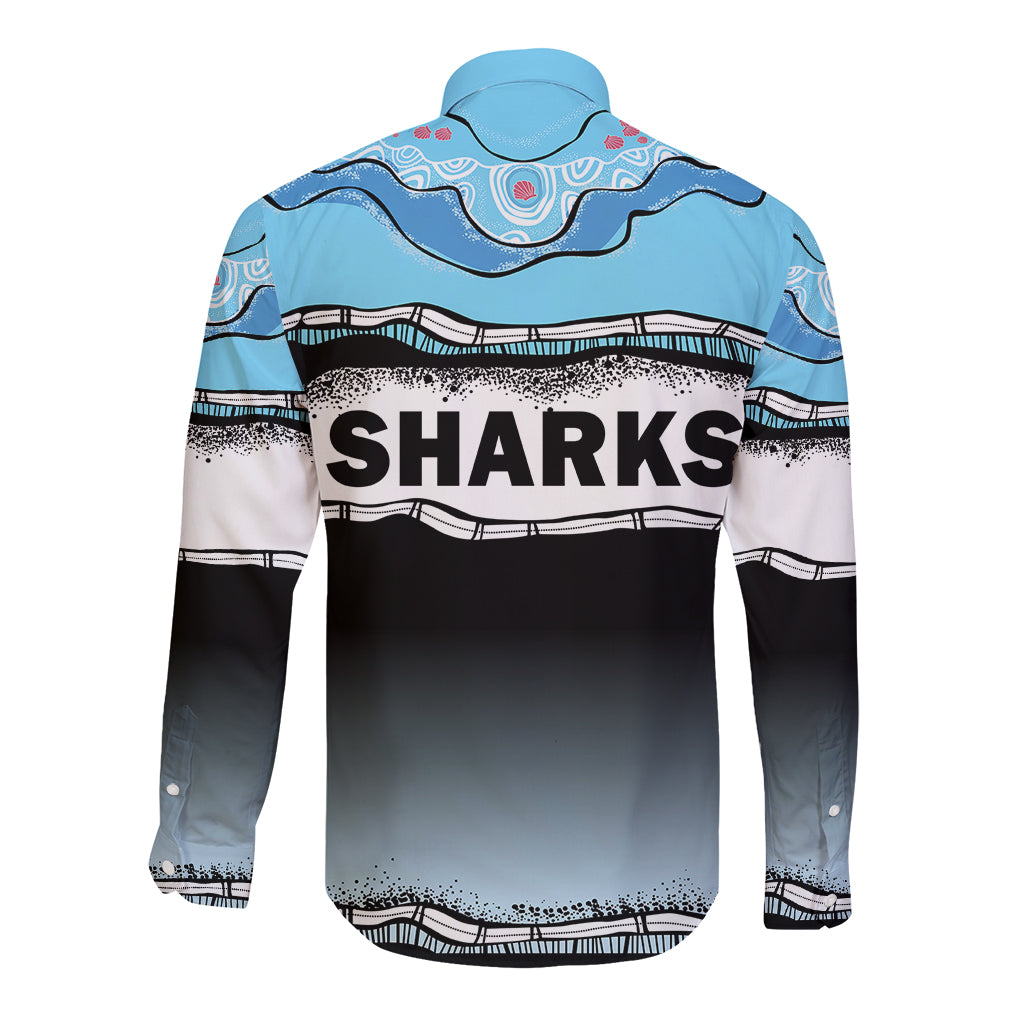 custom-text-and-number-cronulla-sutherland-sharks-rugby-long-sleeve-button-shirt-simple-style