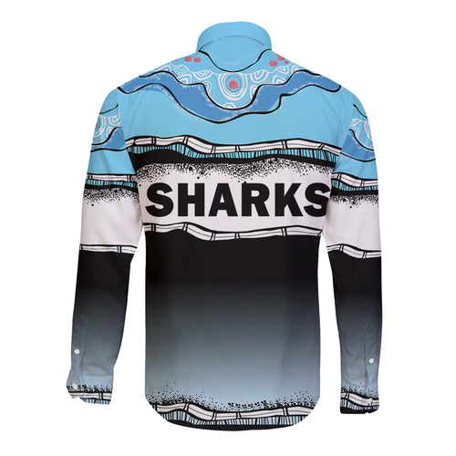 custom-text-and-number-cronulla-sutherland-sharks-rugby-long-sleeve-button-shirt-simple-style