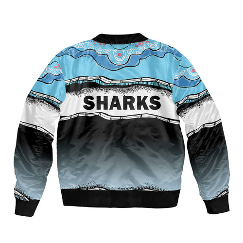 custom-text-and-number-cronulla-sutherland-sharks-rugby-sleeve-zip-bomber-jacket-simple-style