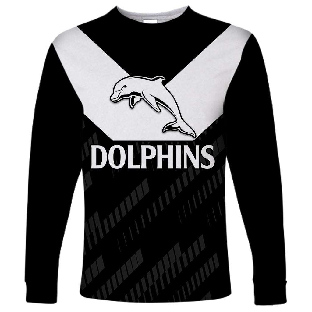 custom-text-and-number-nrl-dolphins-rugby-long-sleeve-shirt-simple-black-style-2023