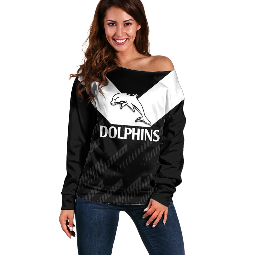 custom-text-and-number-nrl-dolphins-rugby-off-shoulder-sweater-simple-black-style-2023