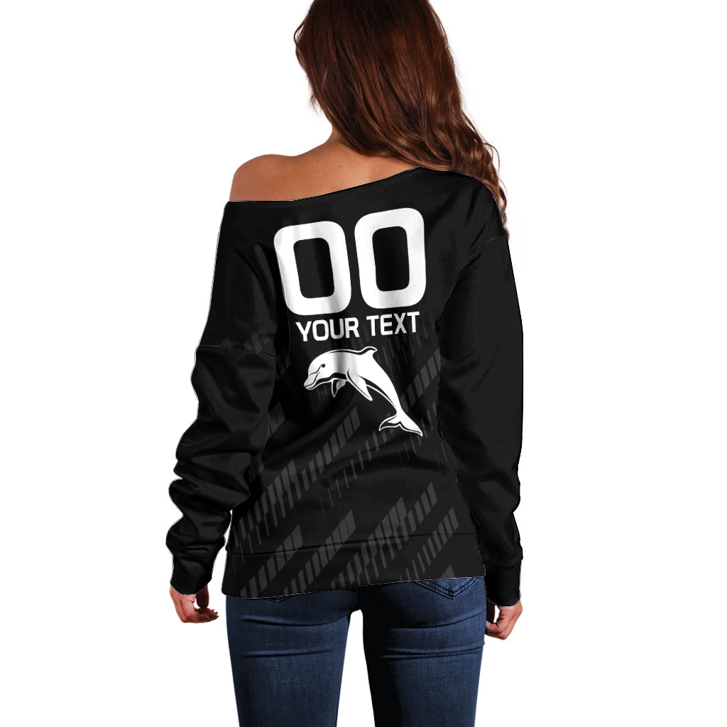 custom-text-and-number-nrl-dolphins-rugby-off-shoulder-sweater-simple-black-style-2023