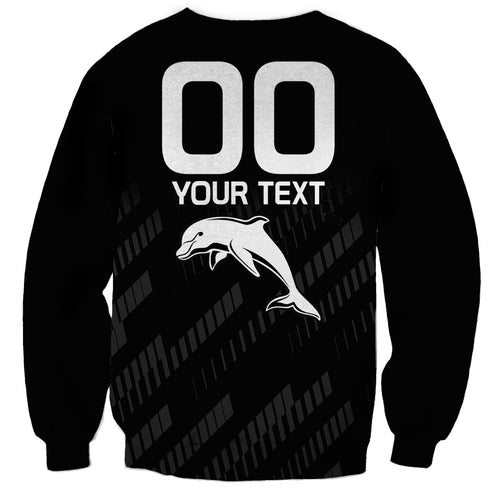 custom-text-and-number-nrl-dolphins-rugby-sweatshirt-simple-black-style-2023