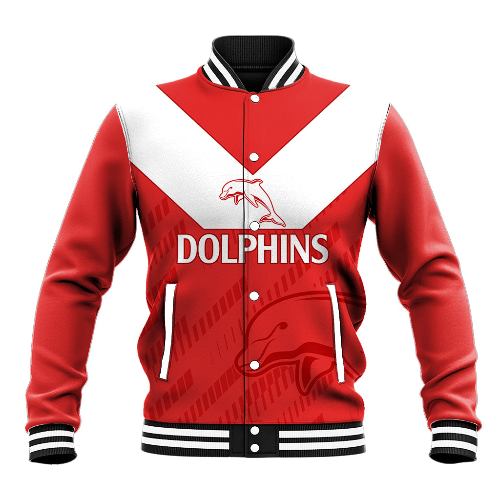 custom-text-and-number-nrl-dolphins-rugby-baseball-jacket-simple-red-style-2023
