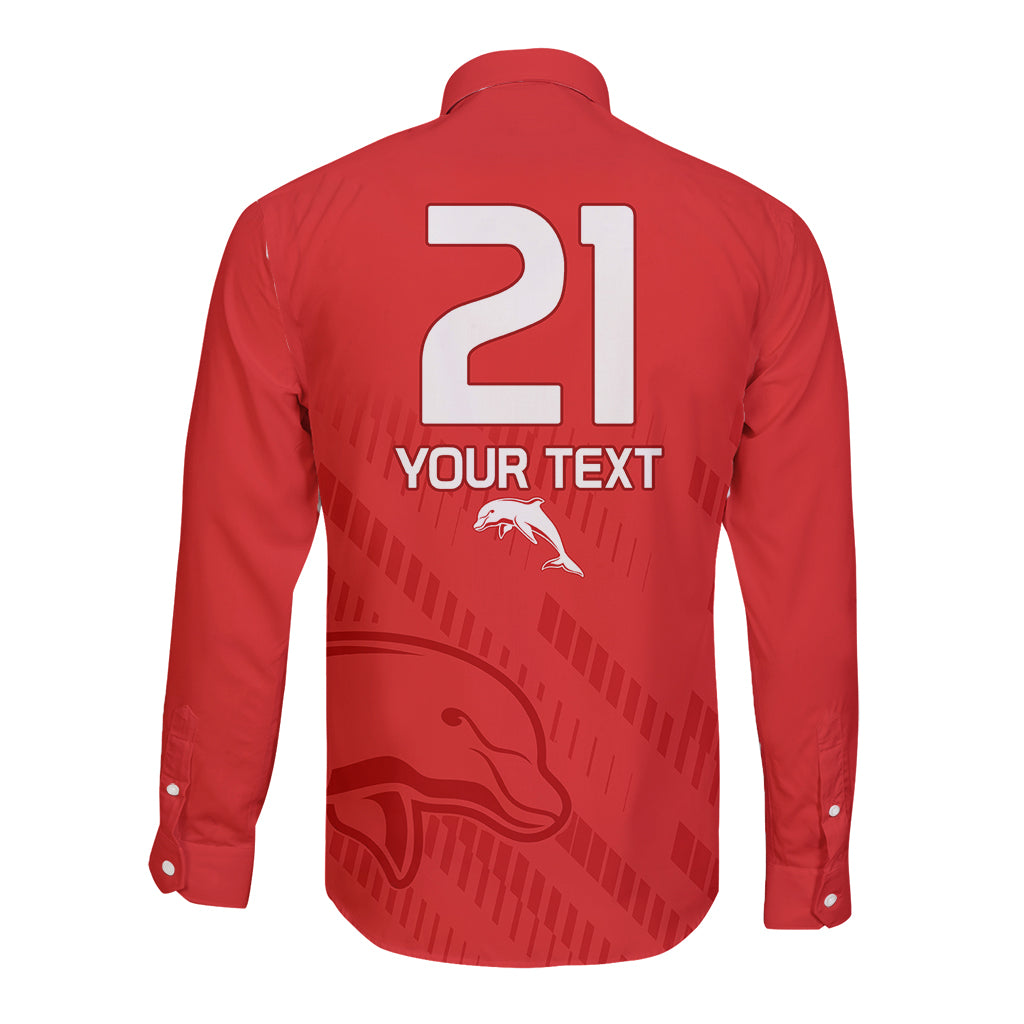 custom-text-and-number-nrl-dolphins-rugby-long-sleeve-button-shirt-simple-red-style-2023