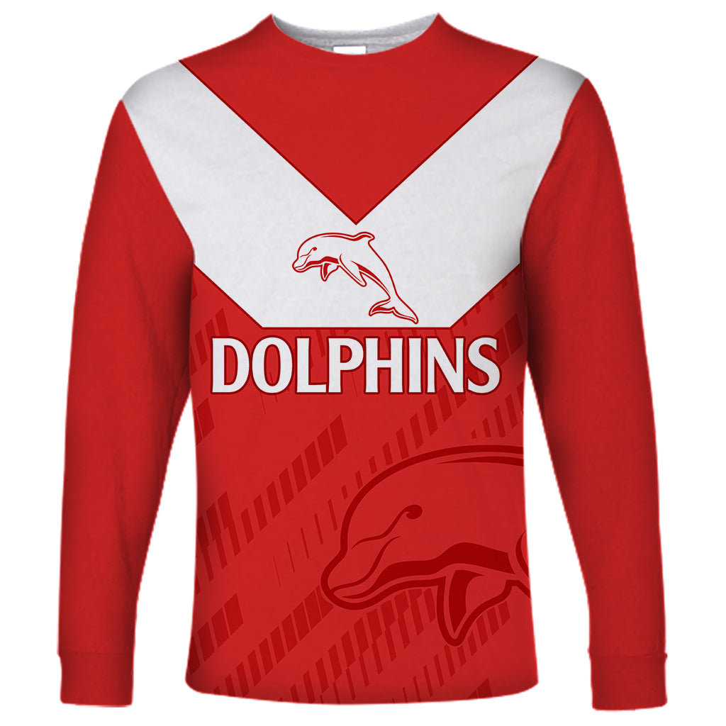 custom-text-and-number-nrl-dolphins-rugby-long-sleeve-shirt-simple-red-style-2023