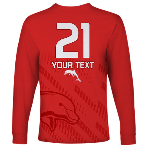 custom-text-and-number-nrl-dolphins-rugby-long-sleeve-shirt-simple-red-style-2023