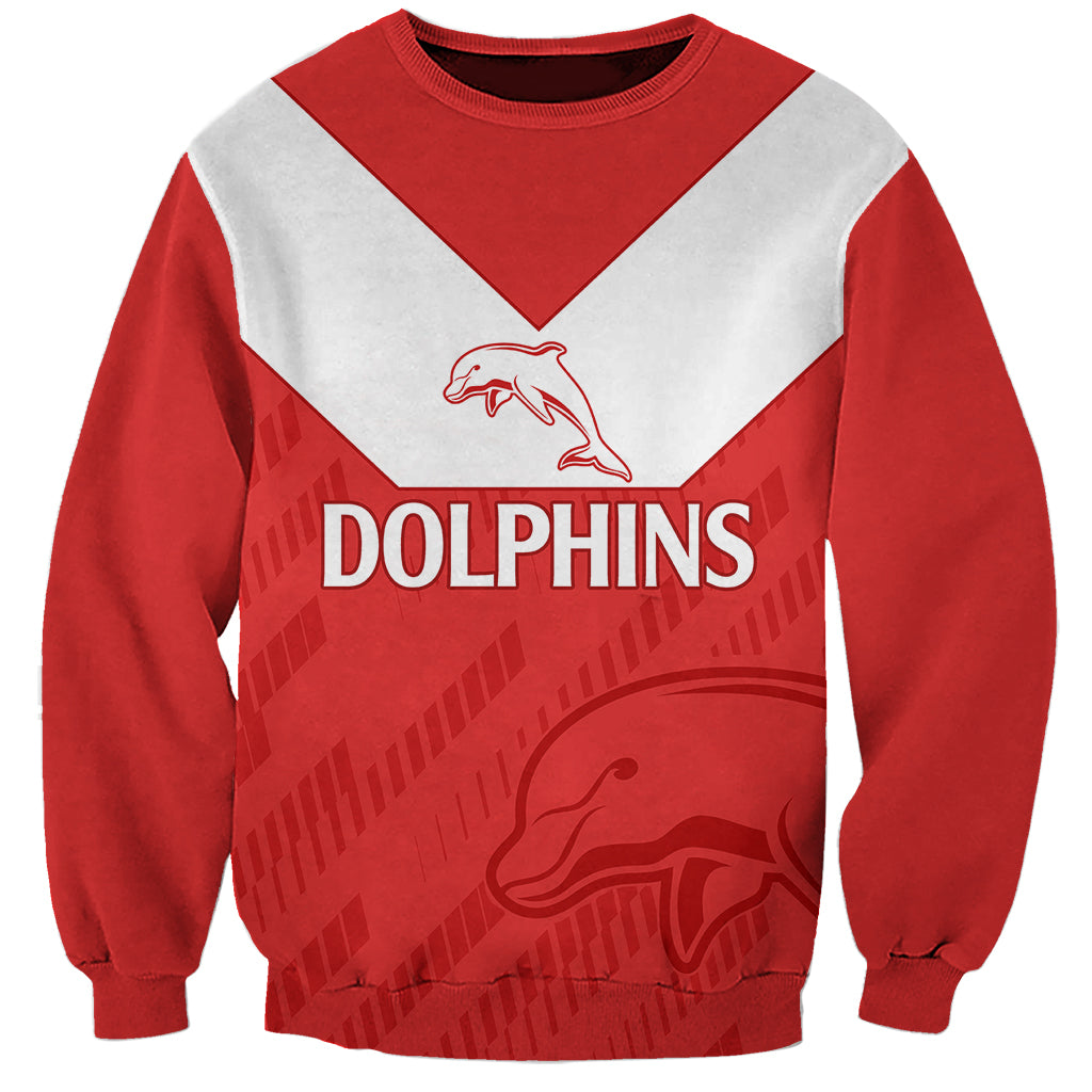 custom-text-and-number-nrl-dolphins-rugby-sweatshirt-simple-red-style-2023