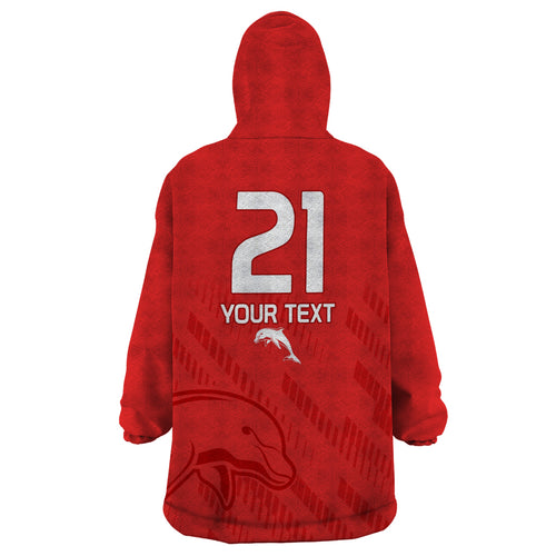 custom-text-and-number-nrl-dolphins-rugby-wearable-blanket-hoodie-simple-red-style-2023