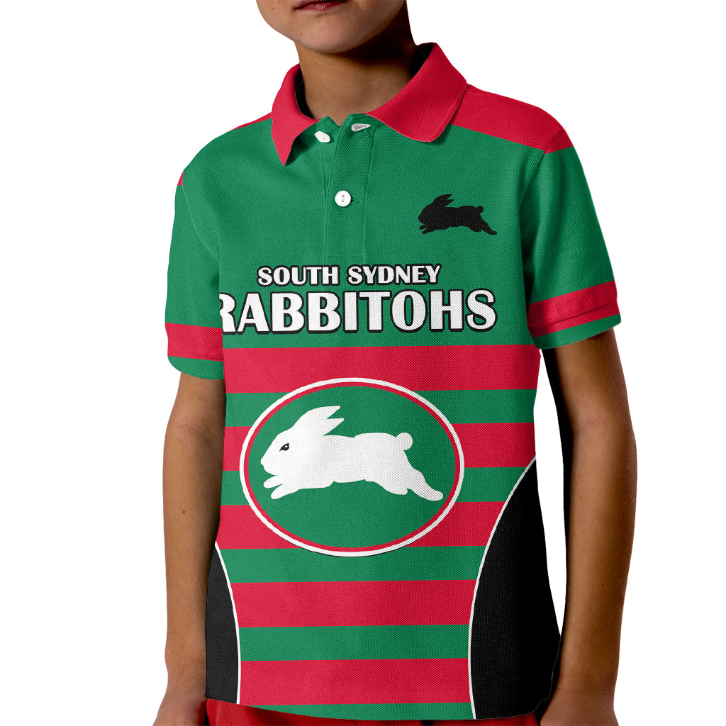 nrl-rabbitohs-rugby-kid-polo-shirt-simple-style-2023
