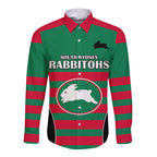 nrl-rabbitohs-rugby-long-sleeve-button-shirt-simple-style-2023
