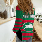 NRL Rabbitohs Rugby Women Casual Shirt Simple Style 2023 LT9