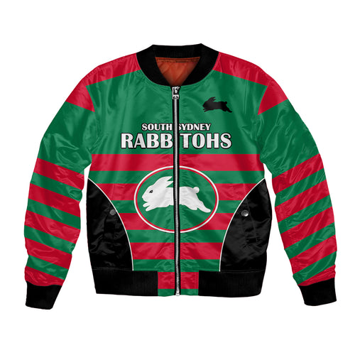 custom-text-and-number-nrl-rabbitohs-rugby-bomber-jacket-simple-style-2023