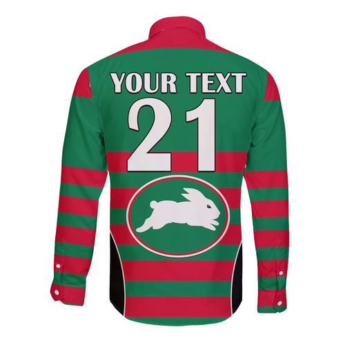 custom-text-and-number-nrl-rabbitohs-rugby-long-sleeve-button-shirt-simple-style-2023