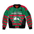 custom-text-and-number-nrl-rabbitohs-rugby-sleeve-zip-bomber-jacket-simple-style-2023