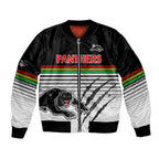 custom-text-and-number-penrith-panthers-rugby-bomber-jacket-authentic-permiers-black-version-2023