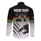 custom-text-and-number-penrith-panthers-rugby-long-sleeve-button-shirt-authentic-permiers-black-version-2023