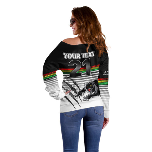 custom-text-and-number-penrith-panthers-rugby-off-shoulder-sweater-authentic-permiers-black-version-2023