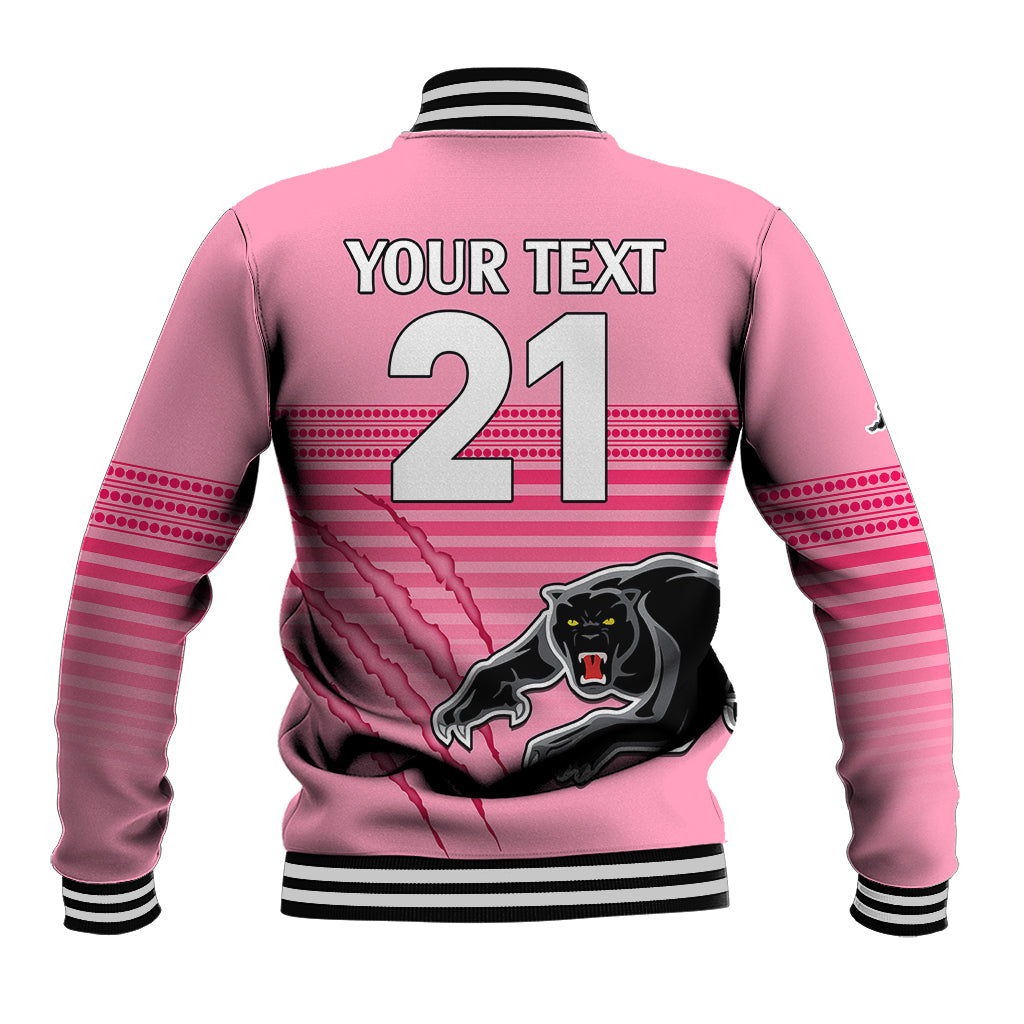 custom-text-and-number-penrith-panthers-rugby-baseball-jacket-authentic-permiers-pink-version-2023