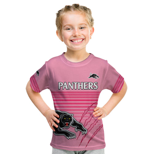 custom-text-and-number-penrith-panthers-rugby-kid-t-shirt-authentic-permiers-pink-version-2023