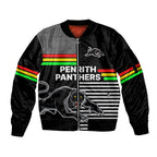 custom-text-and-number-penrith-panthers-rugby-sleeve-zip-bomber-jacket-proud-the-panthers-comeback