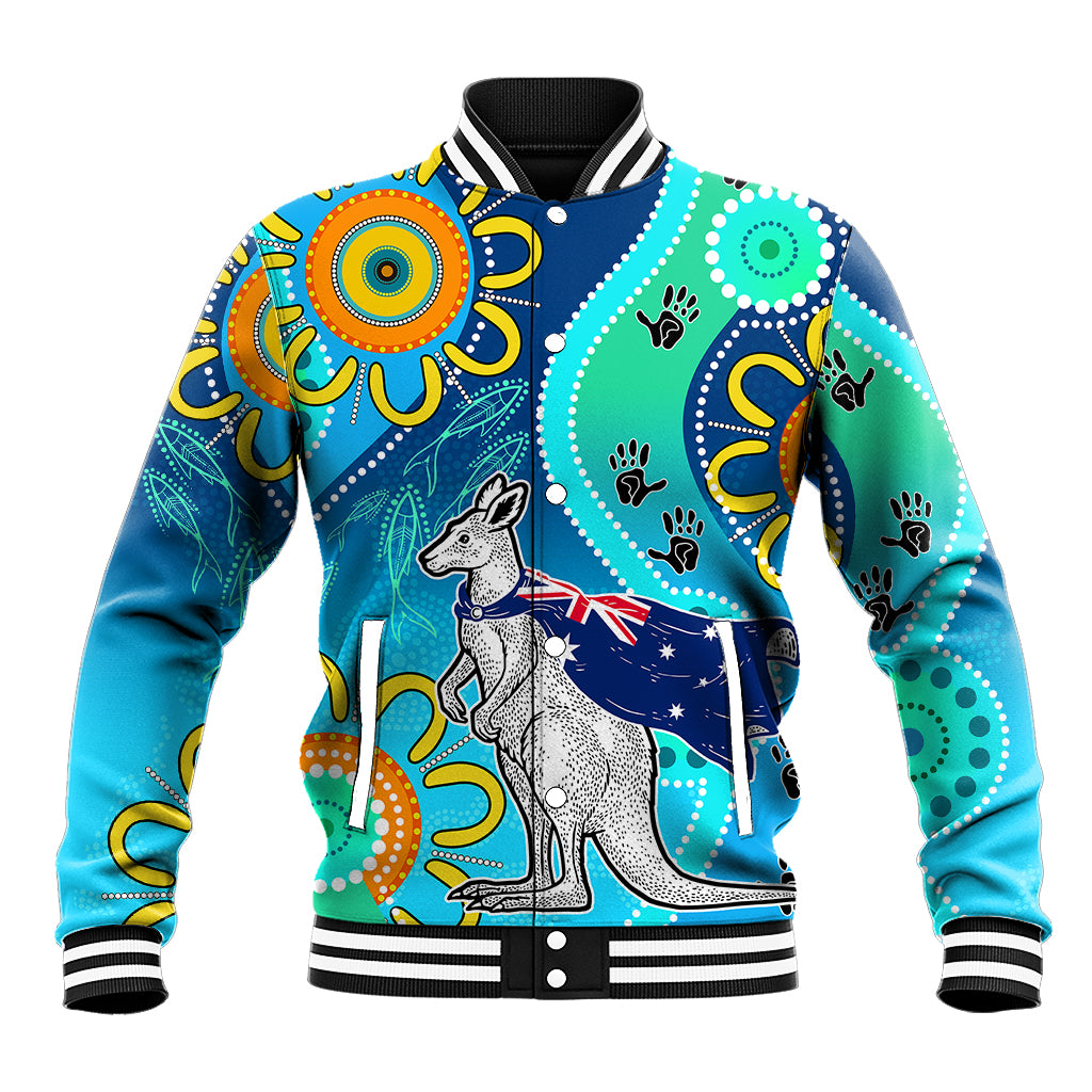 personalised-australia-kangaroo-baseball-jacket-aboriginal-tribal-art-stylization
