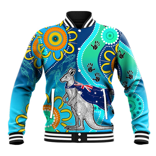 personalised-australia-kangaroo-baseball-jacket-aboriginal-tribal-art-stylization