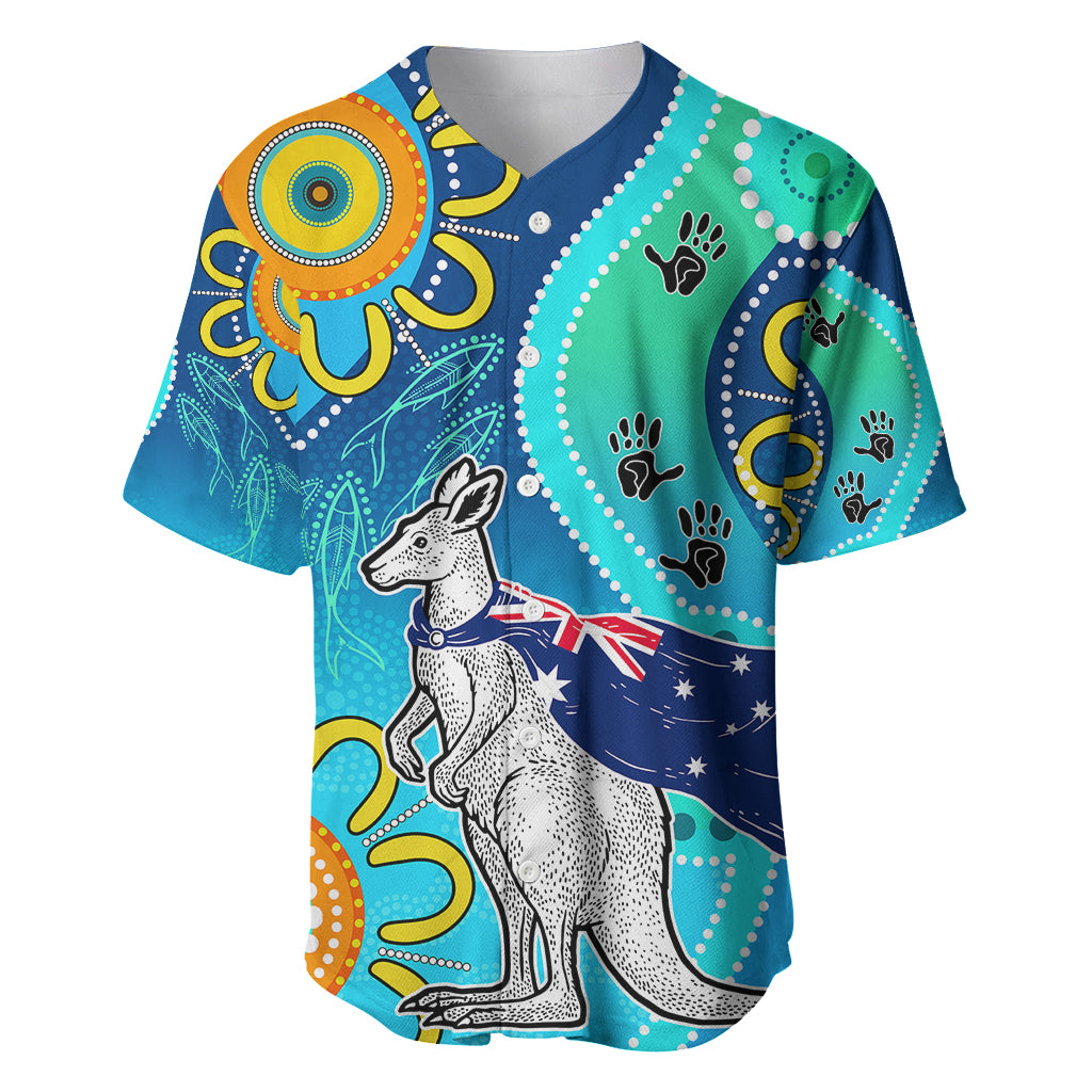 personalised-australia-kangaroo-baseball-jersey-aboriginal-tribal-art-stylization