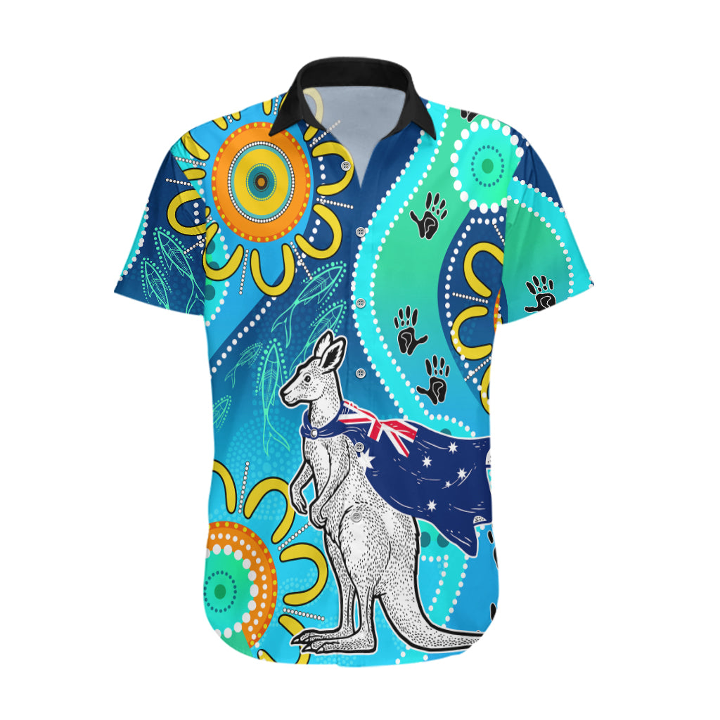 personalised-australia-kangaroo-hawaiian-shirt-aboriginal-tribal-art-stylization