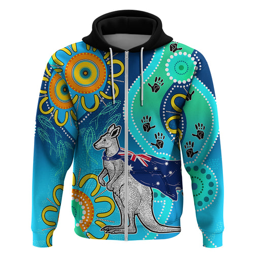 personalised-australia-kangaroo-hoodie-aboriginal-tribal-art-stylization