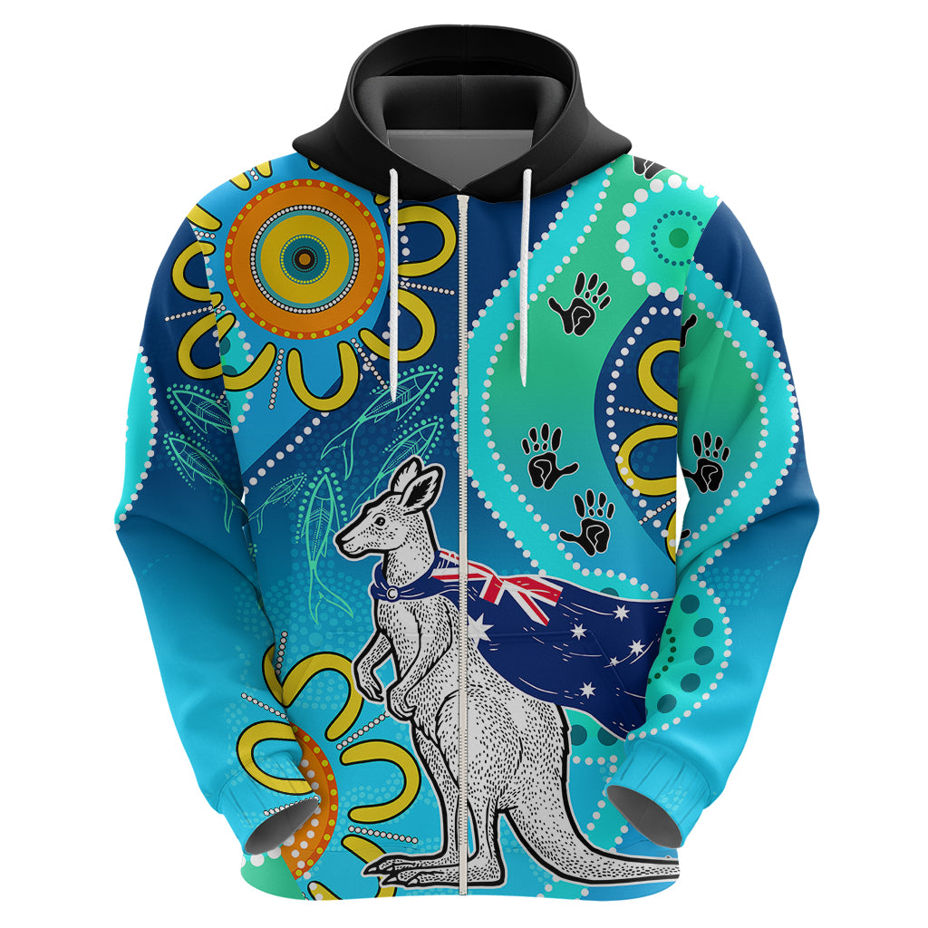 personalised-australia-kangaroo-hoodie-aboriginal-tribal-art-stylization