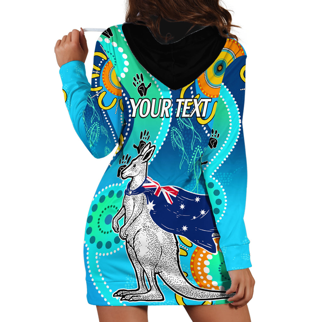 personalised-australia-kangaroo-hoodie-dress-aboriginal-tribal-art-stylization