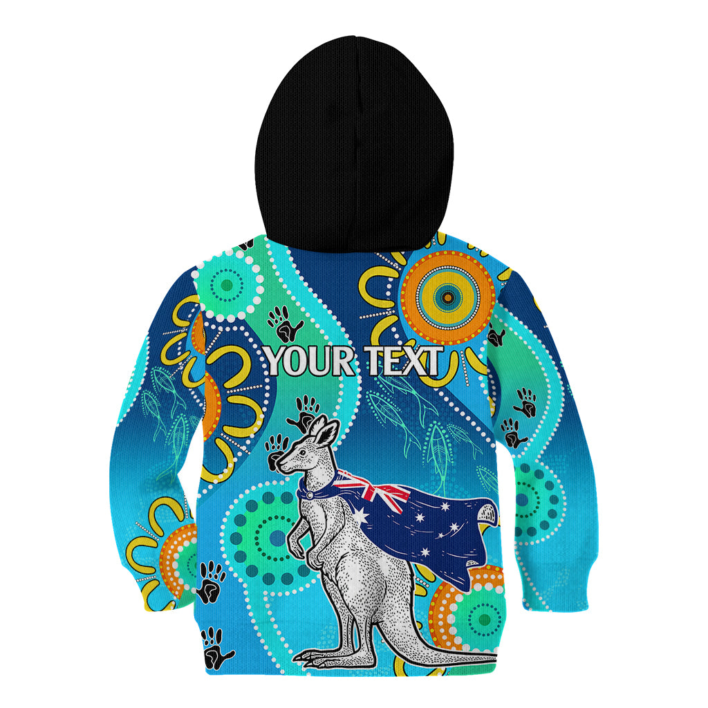 personalised-australia-kangaroo-kid-hoodie-aboriginal-tribal-art-stylization