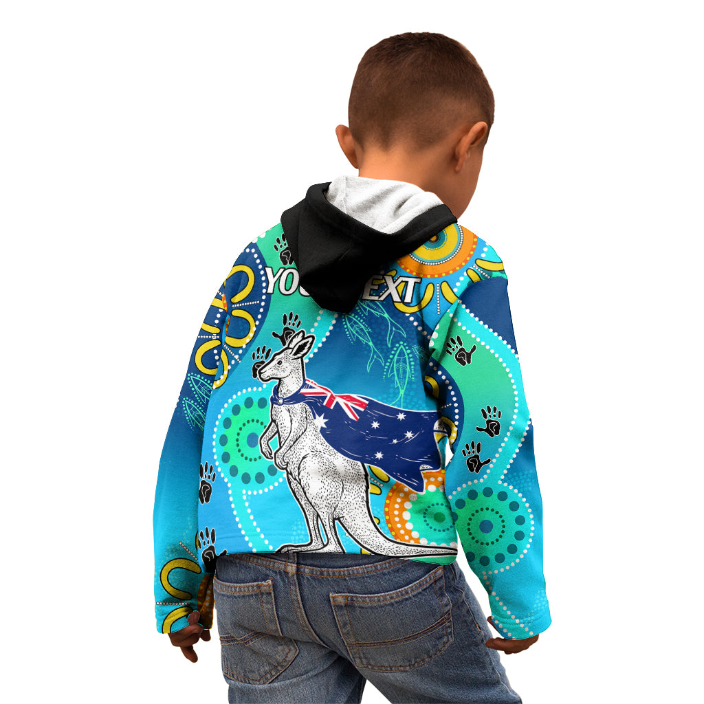 personalised-australia-kangaroo-kid-hoodie-aboriginal-tribal-art-stylization