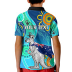 personalised-australia-kangaroo-kid-polo-shirt-aboriginal-tribal-art-stylization