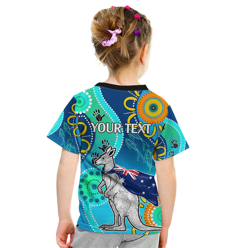 personalised-australia-kangaroo-kid-t-shirt-aboriginal-tribal-art-stylization